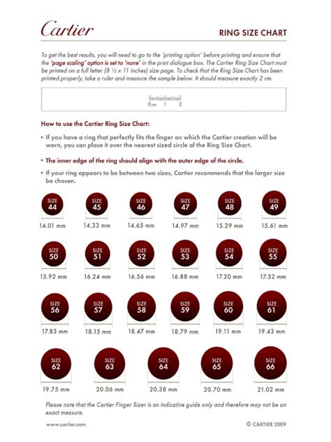 cartier sizing guide|cartier rings size chart.